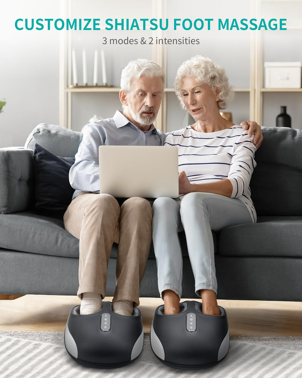 Nekteck foot massager using air compression for customizable relief