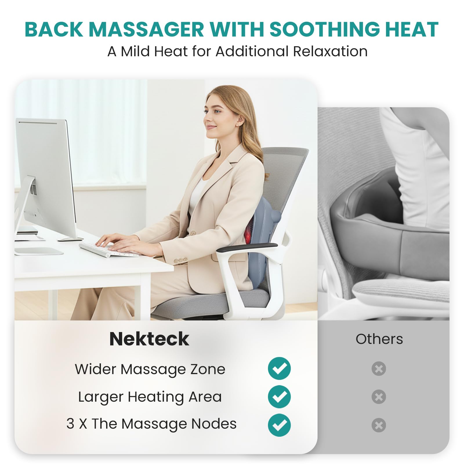 Nekteck foot massager with carry handle for easy transport.