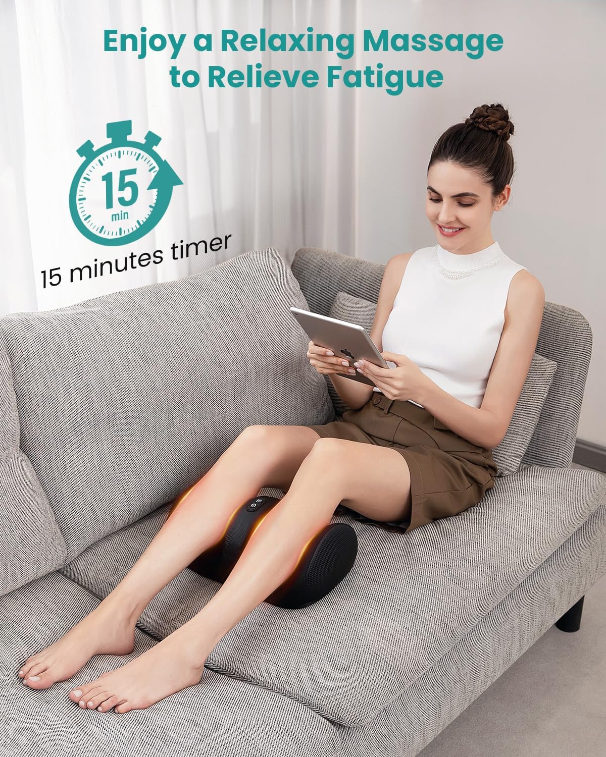 Nekteck foot massager control panel enables quick intensity adjustments