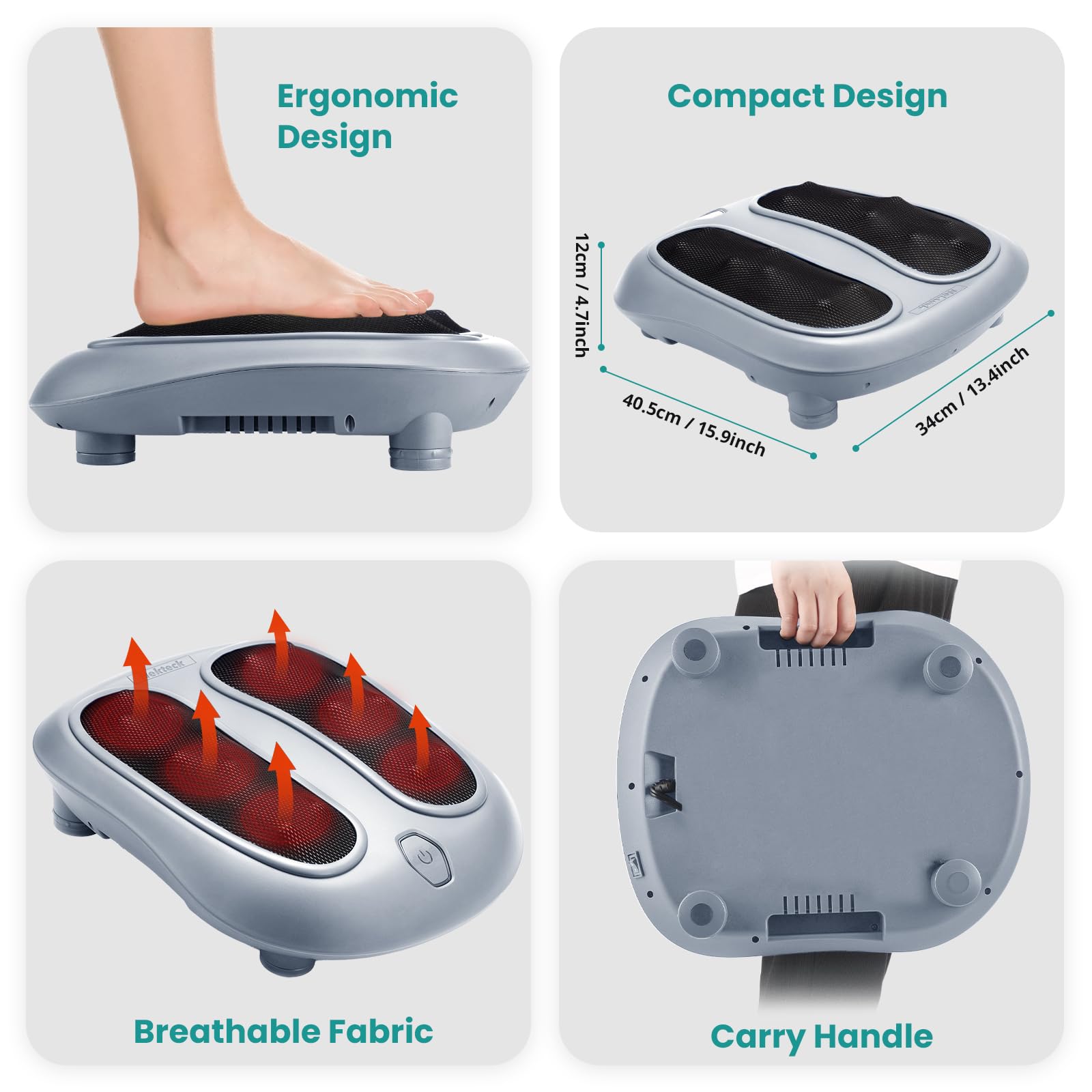 Nekteck compact portable massager ideal for travel and office.