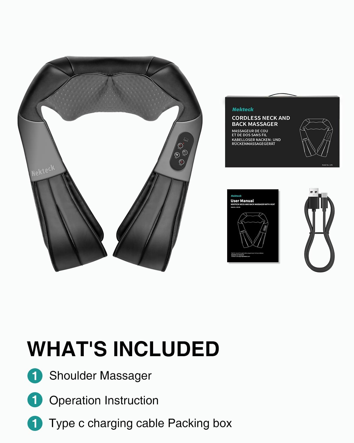 Nekteck neck-back-massager gift-ready packaging for gifting.