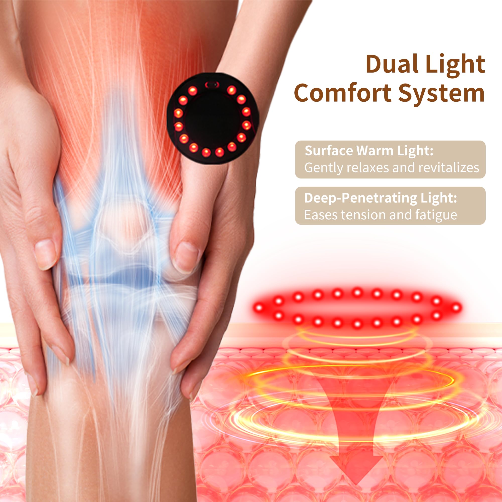 Nekteck Knee Massager LED touchscreen helps quick, intuitive control.