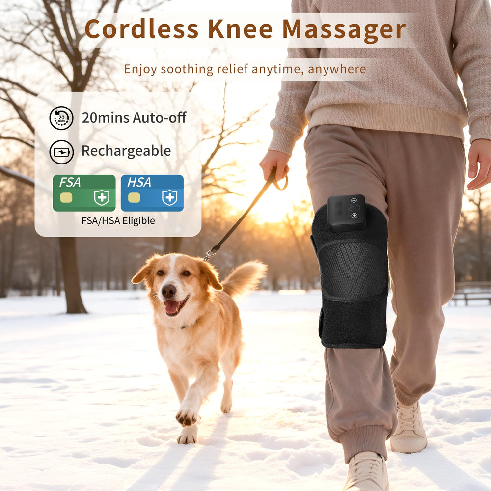 Adjustable straps on Nekteck knee massager for secure wear