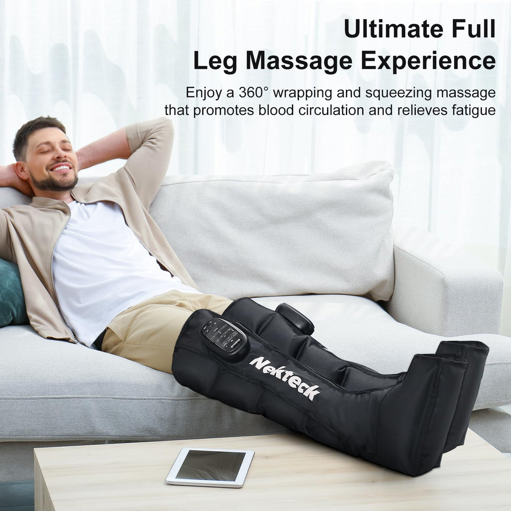 Nekteck intelligent sensing adjusts inflation for leg size comfort