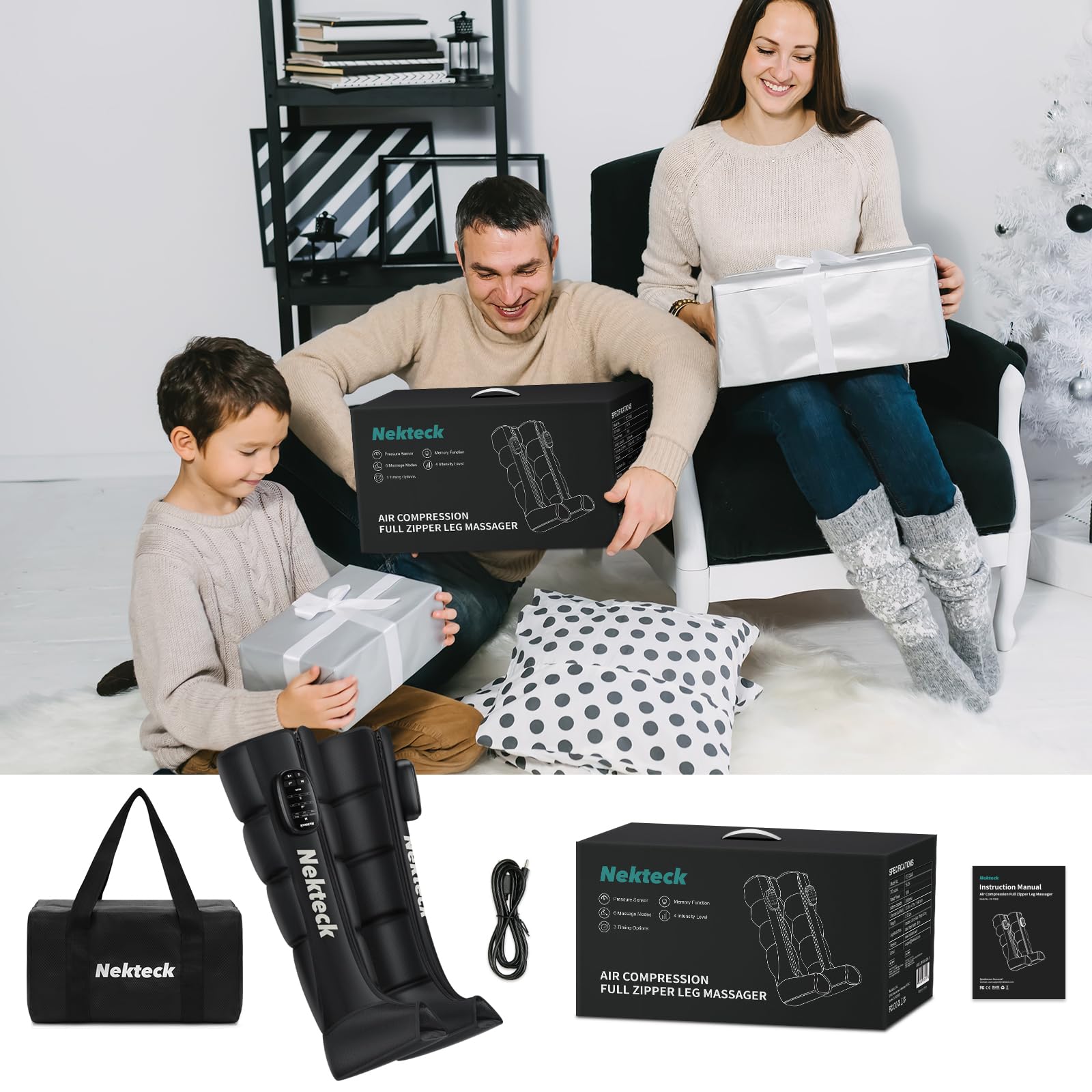 Nekteck massager supports office breaks for leg relaxation