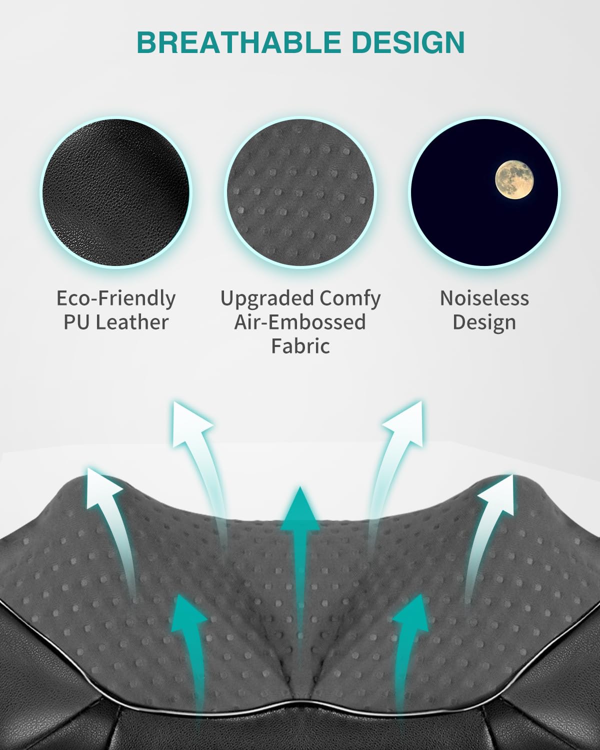 Nekteck neck-back-massager ergonomic soft fabric cover.