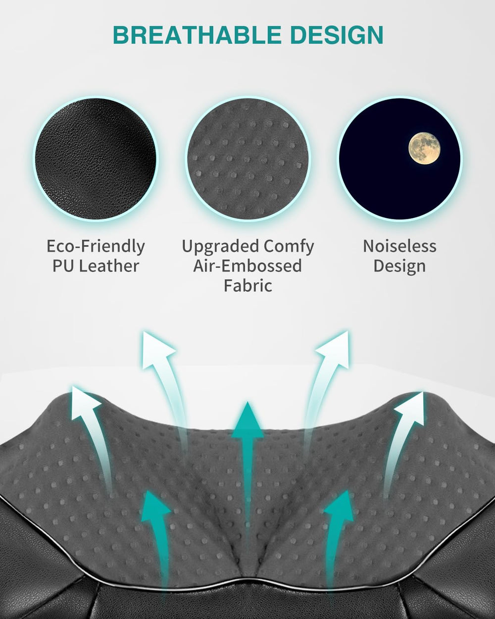Nekteck neck-back-massager ergonomic soft fabric cover.