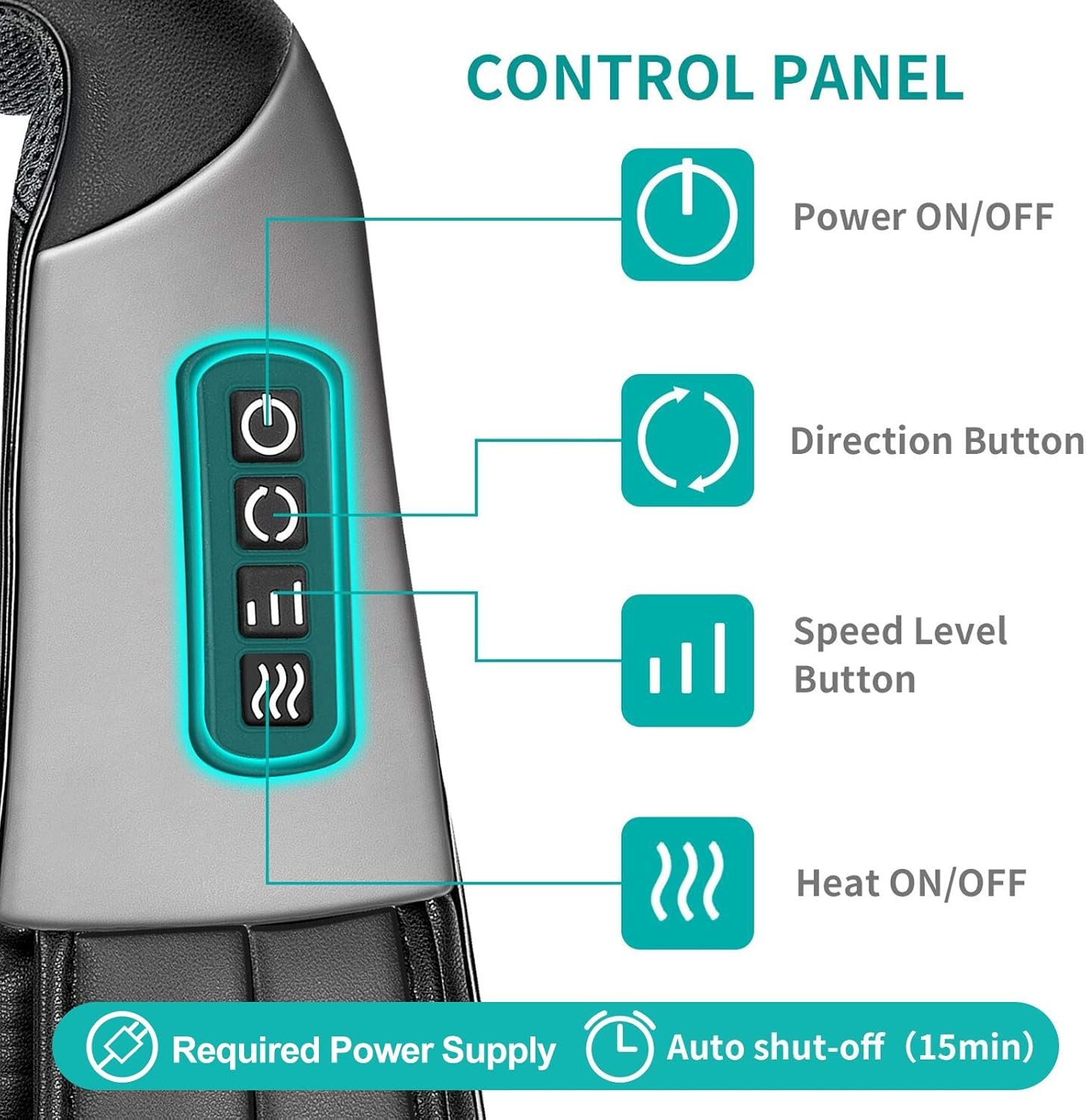 Nekteck neck massager car adapter enables on-the-go relief