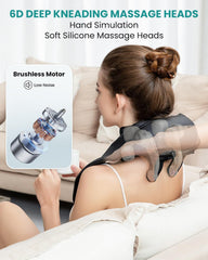 Nekteck neck massager hands-free use with secure straps
