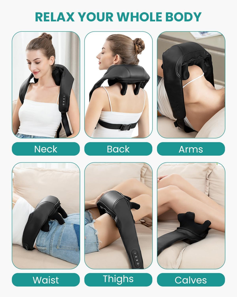 Nekteck neck massager with heat function for added warmth