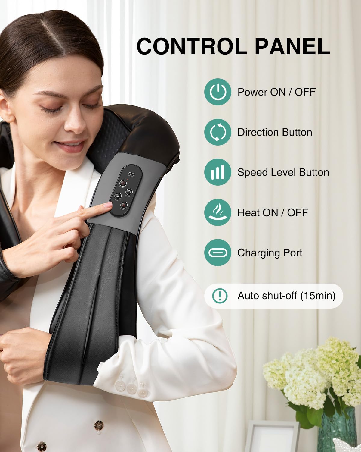 Nekteck portable cordless massager for travel and home office use