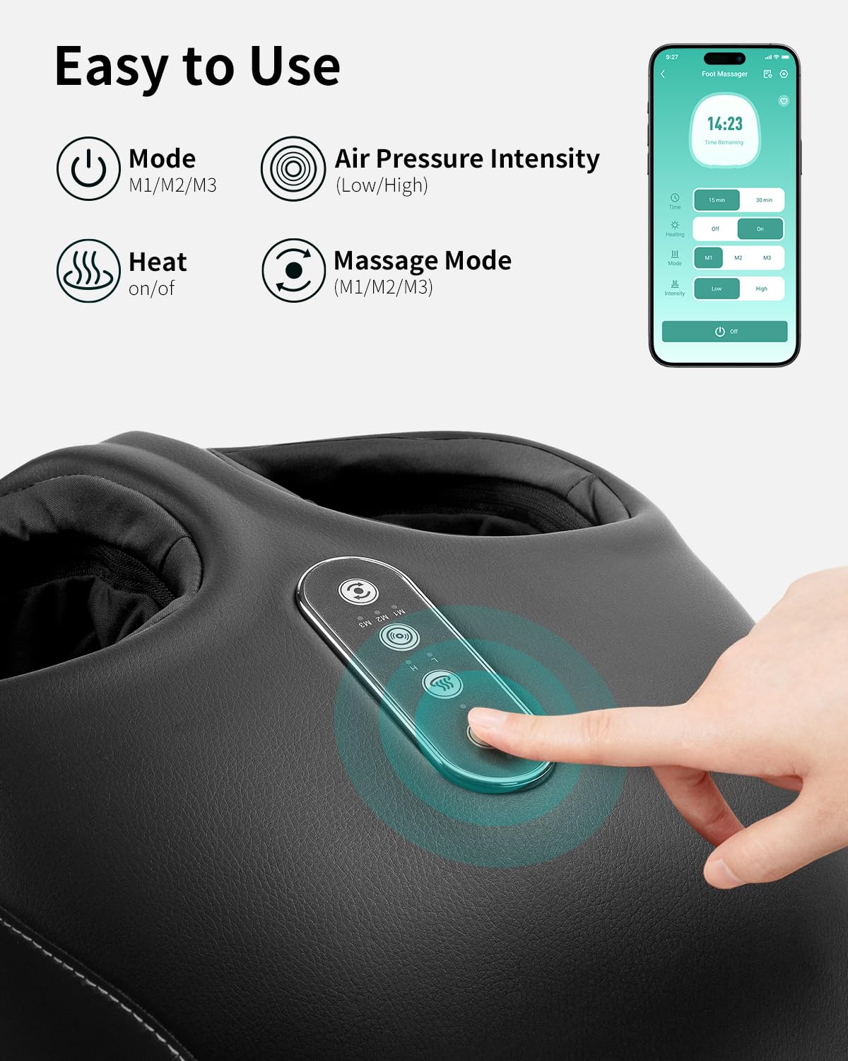 Nekteck Shiatsu foot massager heating function for soothing warmth