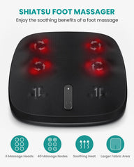 Nekteck Shiatsu foot massager heat function warming feet quickly.
