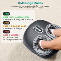 Nekteck Shiatsu Foot Massager with Heat side view highlighting compact desk-ready design.