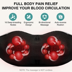 Nekteck massager heat function delivering soothing warmth during session.