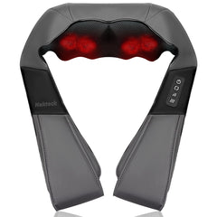 Nekteck shiatsu neck and back massager in use for deep kneading relief.