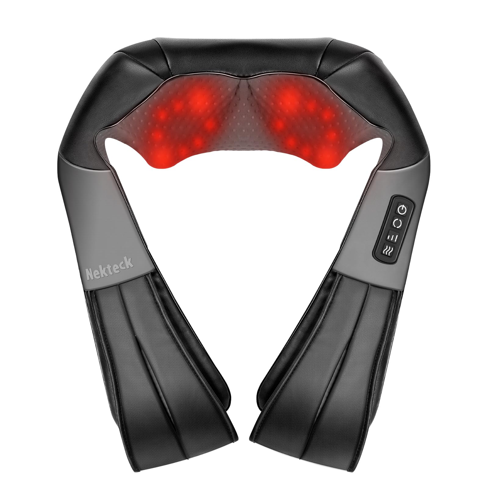 Nekteck Shiatsu Neck Massager front view shows deep kneading for neck relief