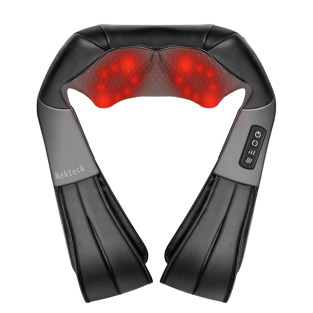 Nekteck Shiatsu Neck Massager front view shows deep kneading for neck relief