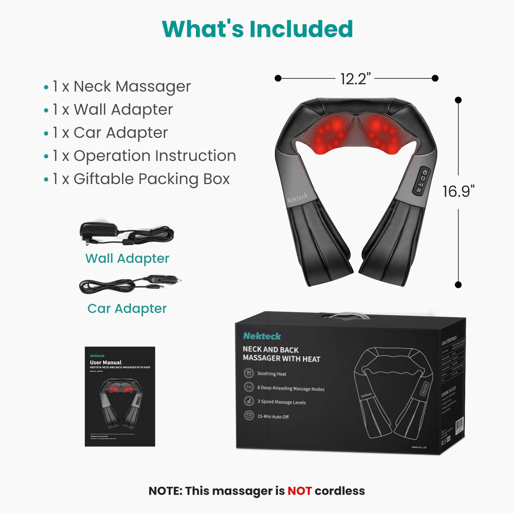 Nekteck Shiatsu Neck Massager gift-ready packaging for thoughtful gifting