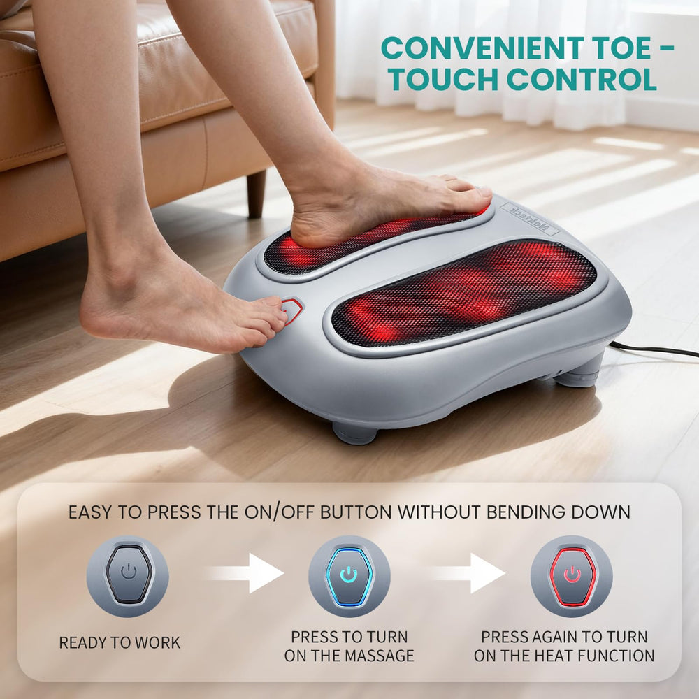 Nekteck under-desk foot massager fits under your desk for discreet relief.