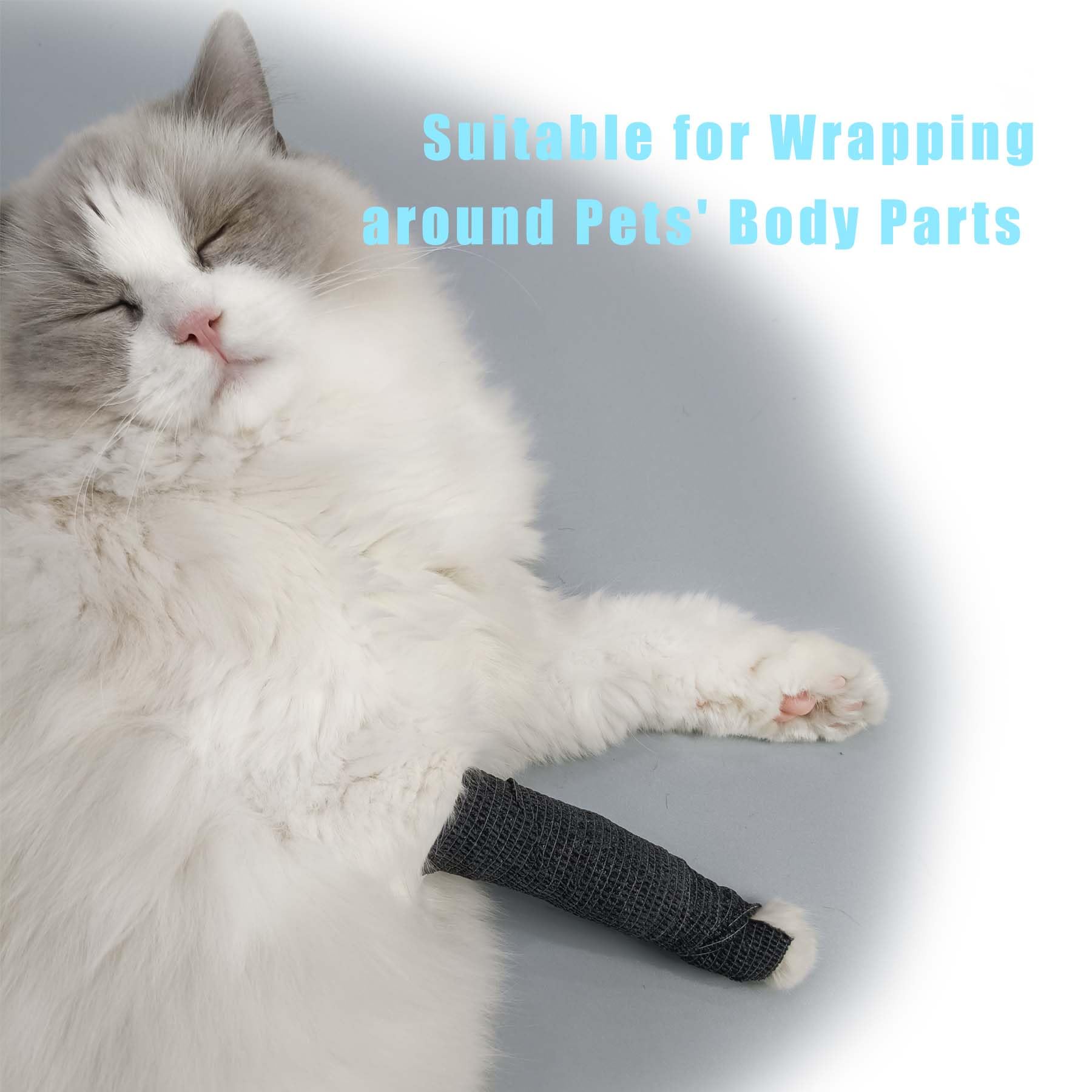 NELLHOMY vet wrap securing pets' legs during activity without fur sticking.