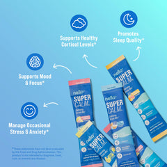 Nello SuperCalm with ashwagandha and L-theanine, visualizing stress-friendly evenings.