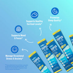 Nello SuperCalm powder dissolves easily in water for refreshment.