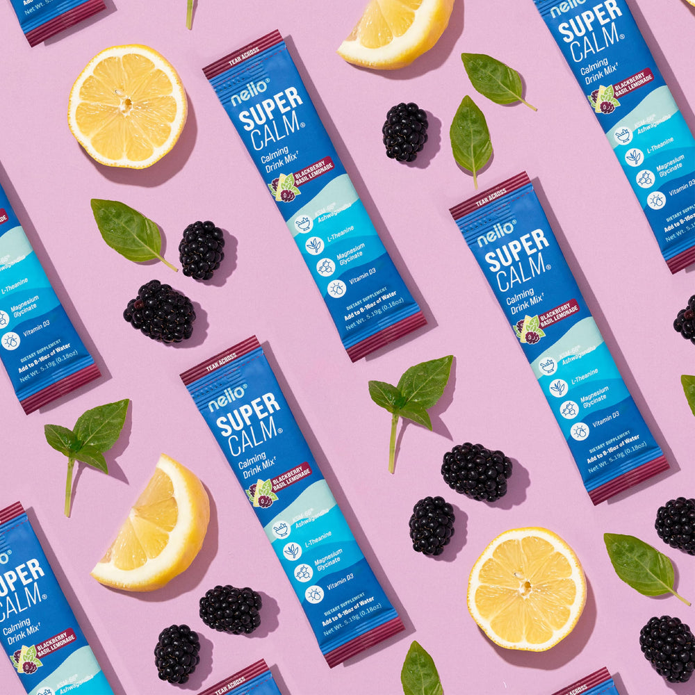 Nello SuperCalm front label highlights clean ingredients.