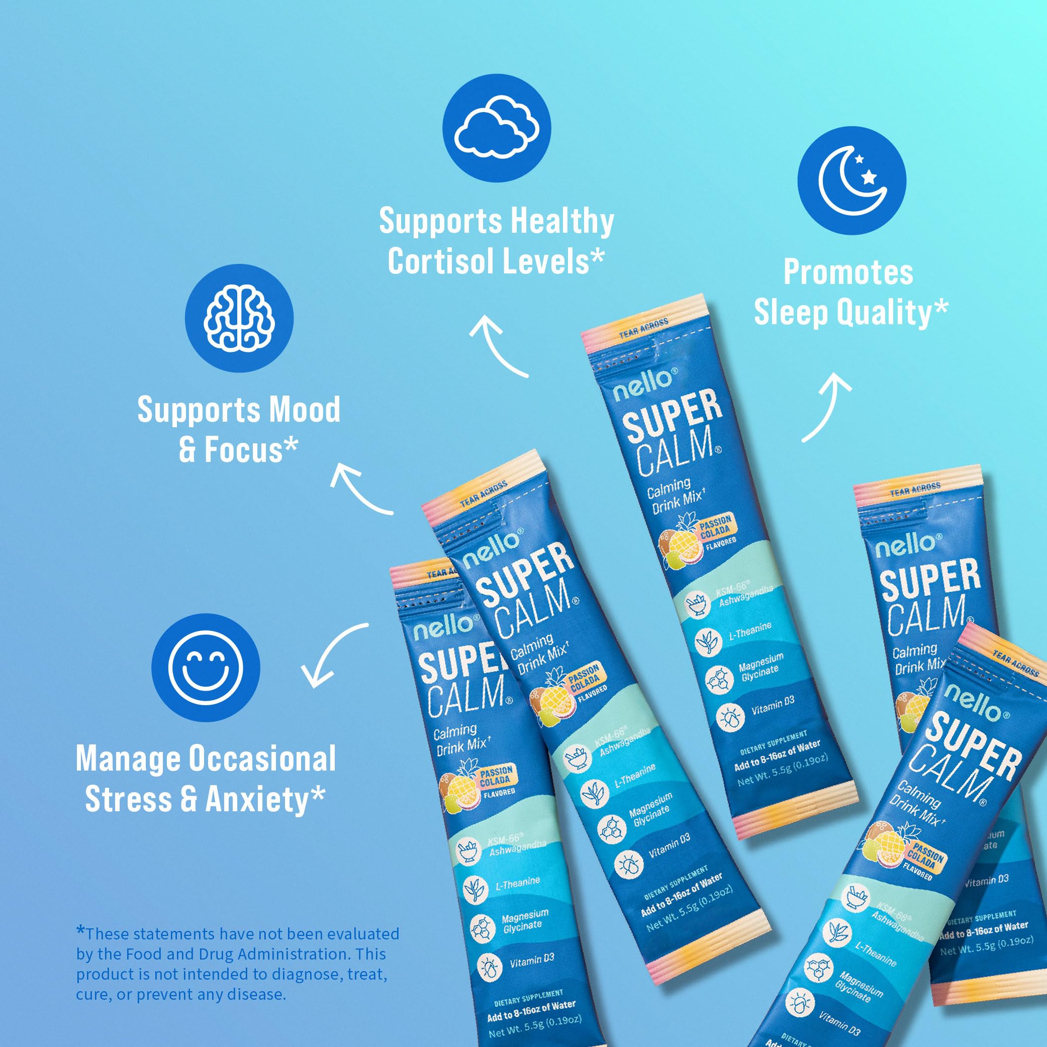 Nello SuperCalm pour into a glass to enjoy a soothing break.