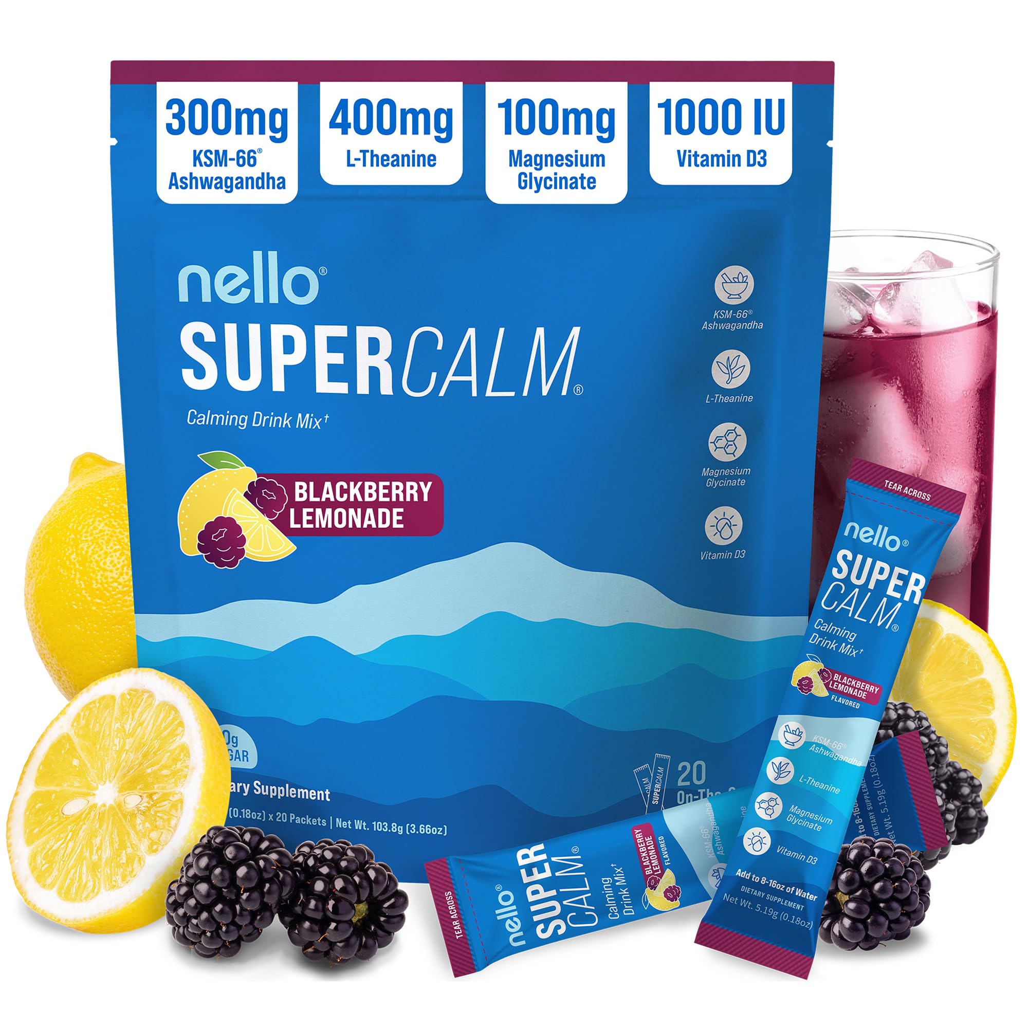 Nello Supercalm packet with Spiced Apple for on-the-go relaxation and focus
