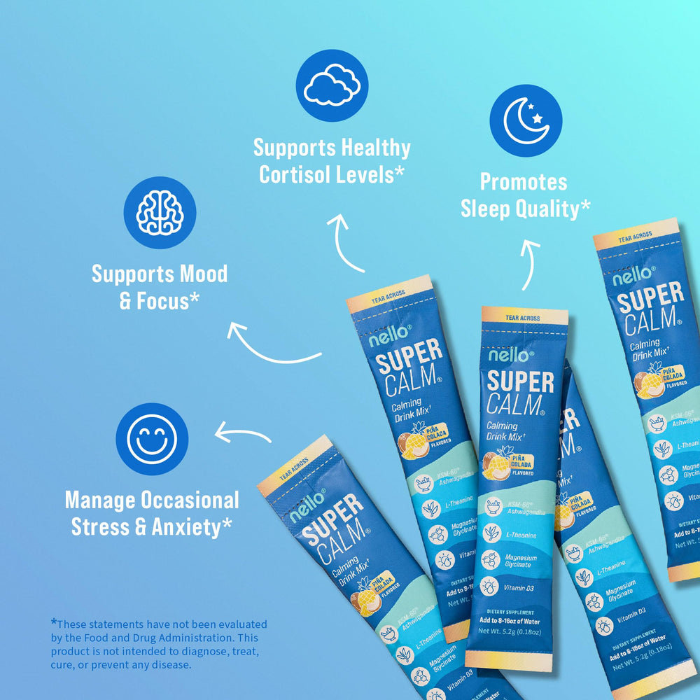 Nello SuperCalm pina colada glass with refreshing flavor