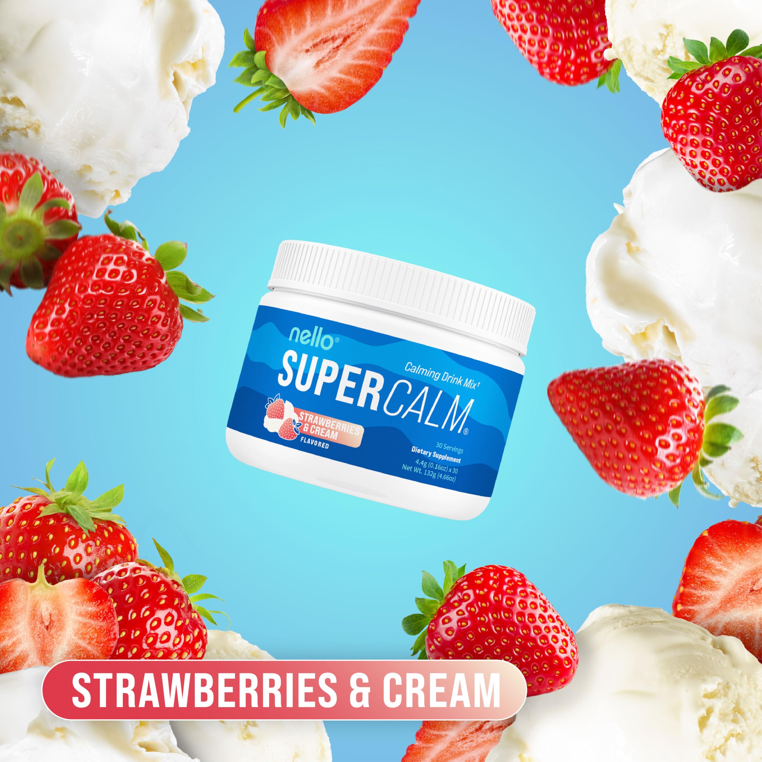 Nello Supercalm powder scoop ready for quick, convenient servings.