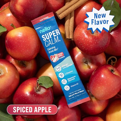 Nello SuperCalm canister with Spiced Apple flavor for calm focus at home.