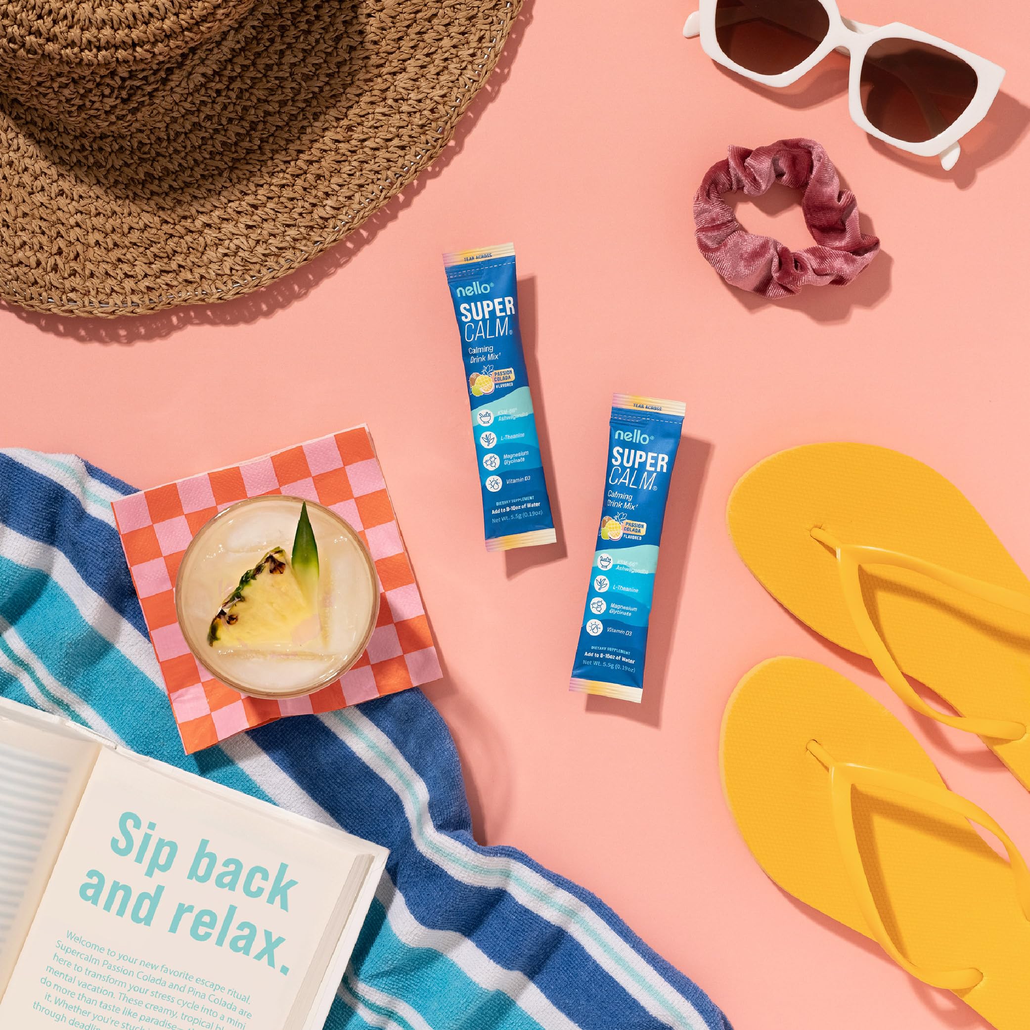 Nello SuperCalm vitamin-d3 bottle for everyday wellness rituals.