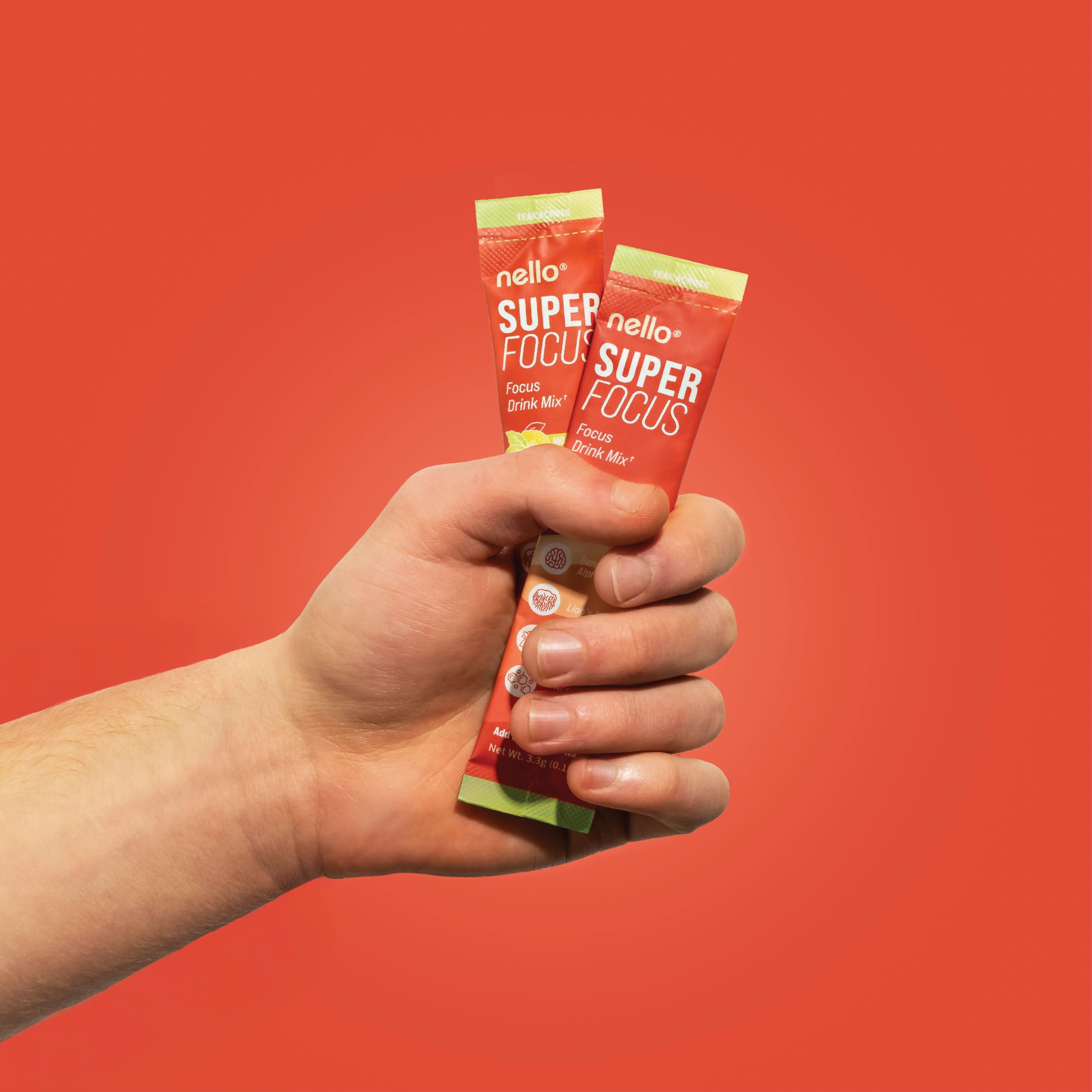 Nello Superfocus Mojito sugar-free label highlights clean energy.