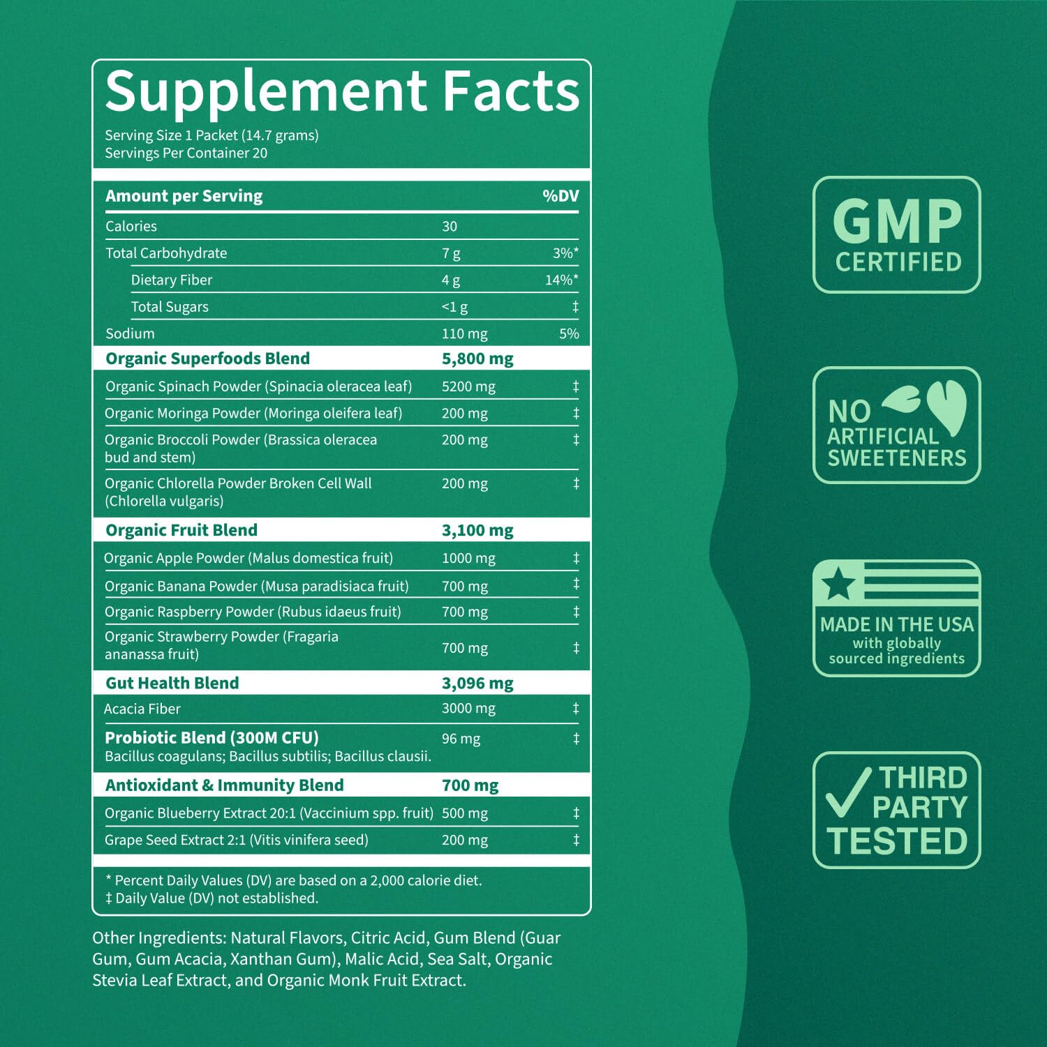 Nello Supergreens green powder texture highlights rich greens