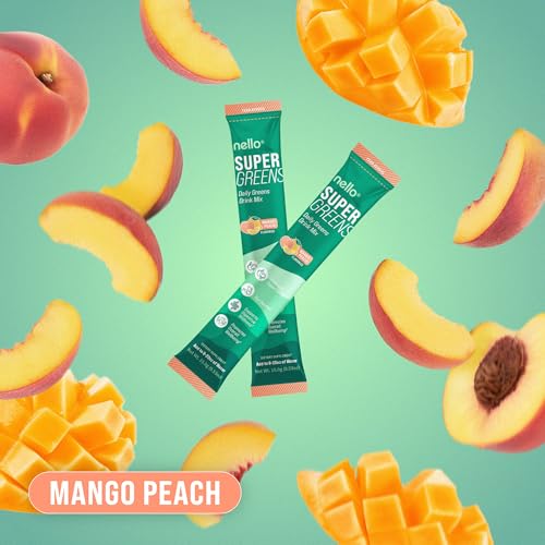 Nello Supergreens being stirred into water for convenient nutrition.