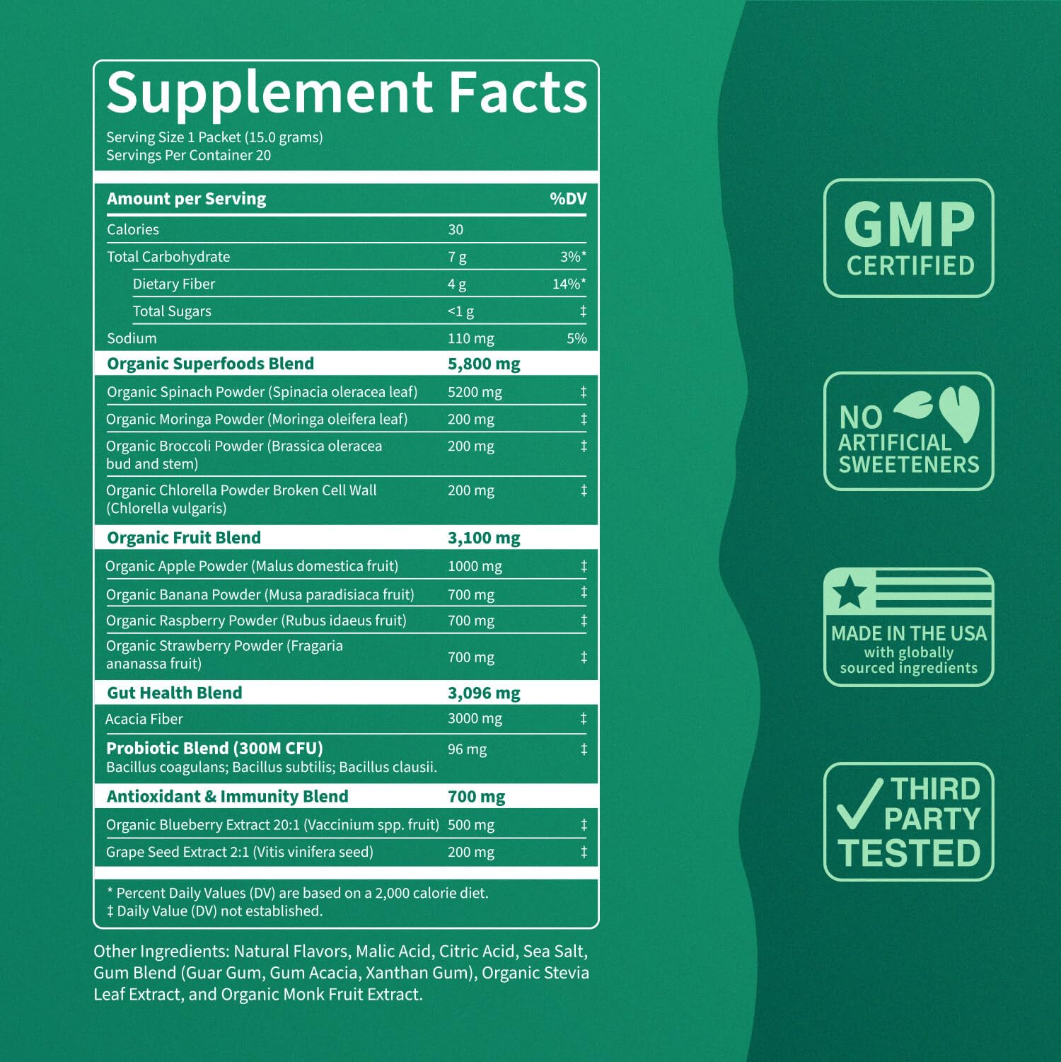 Nello Supergreens travel pack sachet for on-the-go fueling.