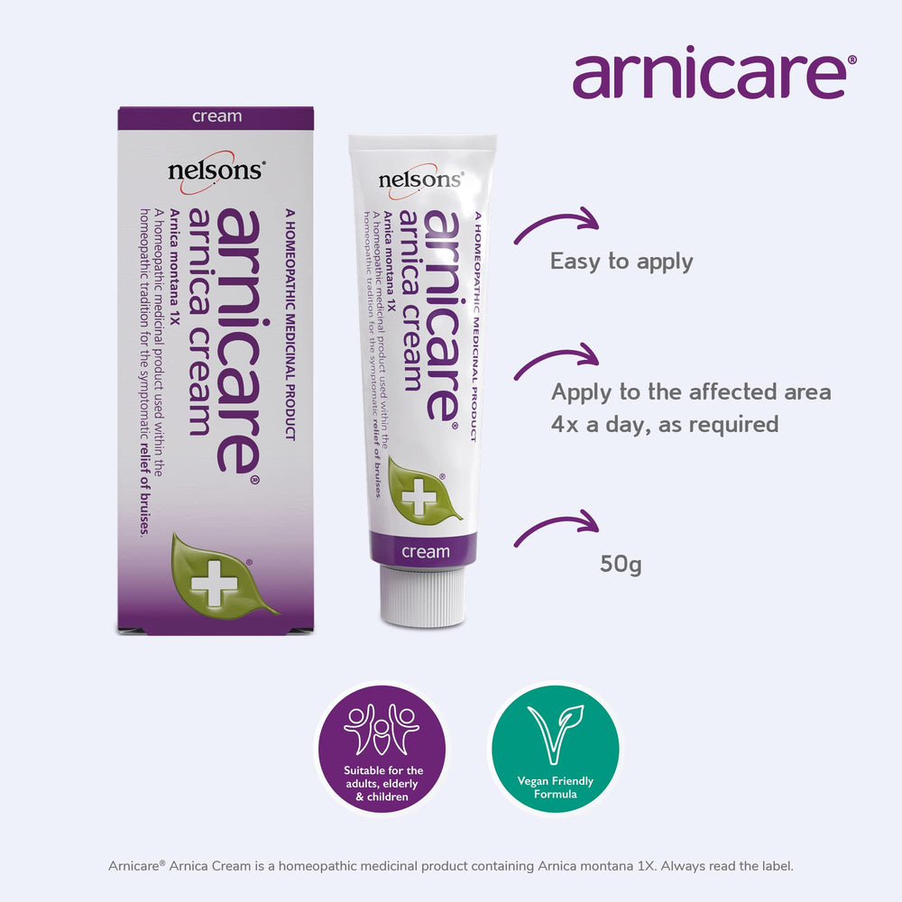 Nelsons Arnicare Arnica Cream texture showing creamy consistency.