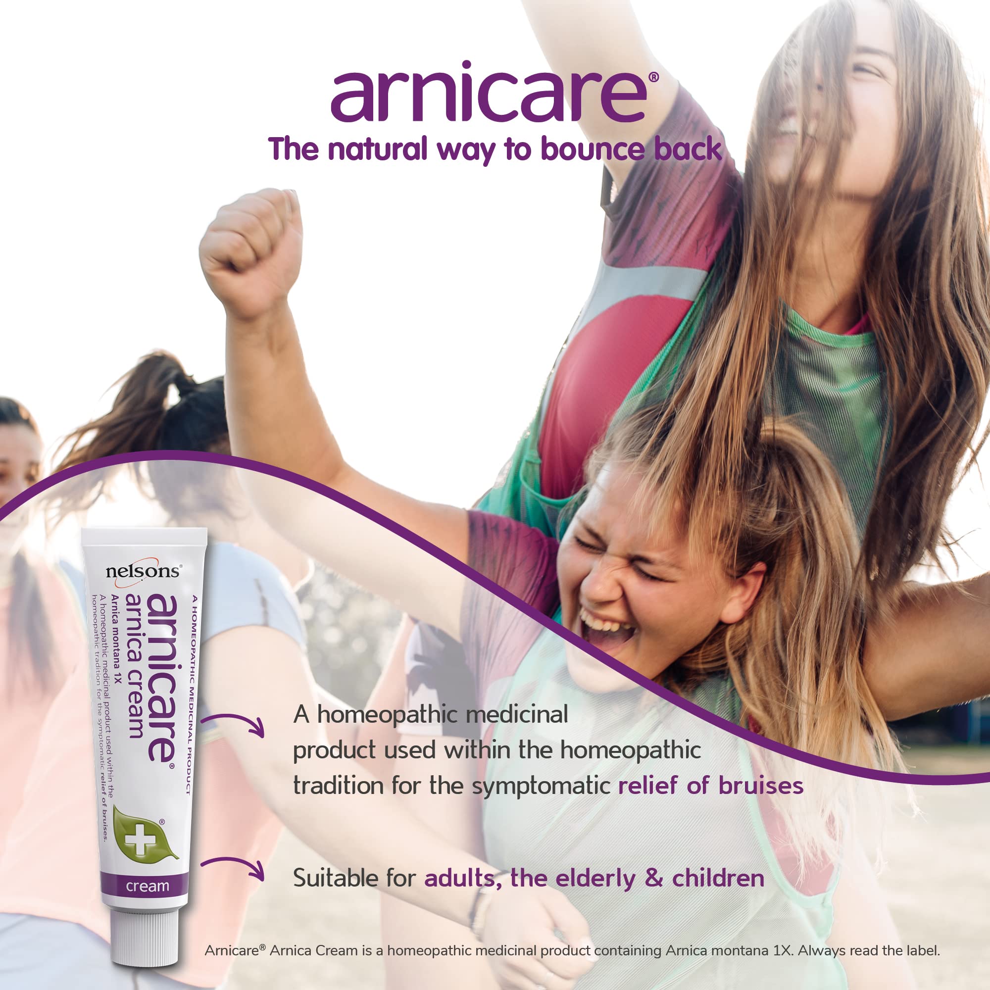 Nelsons Arnicare Arnica Montanta flower close-up highlighting natural ingredient.
