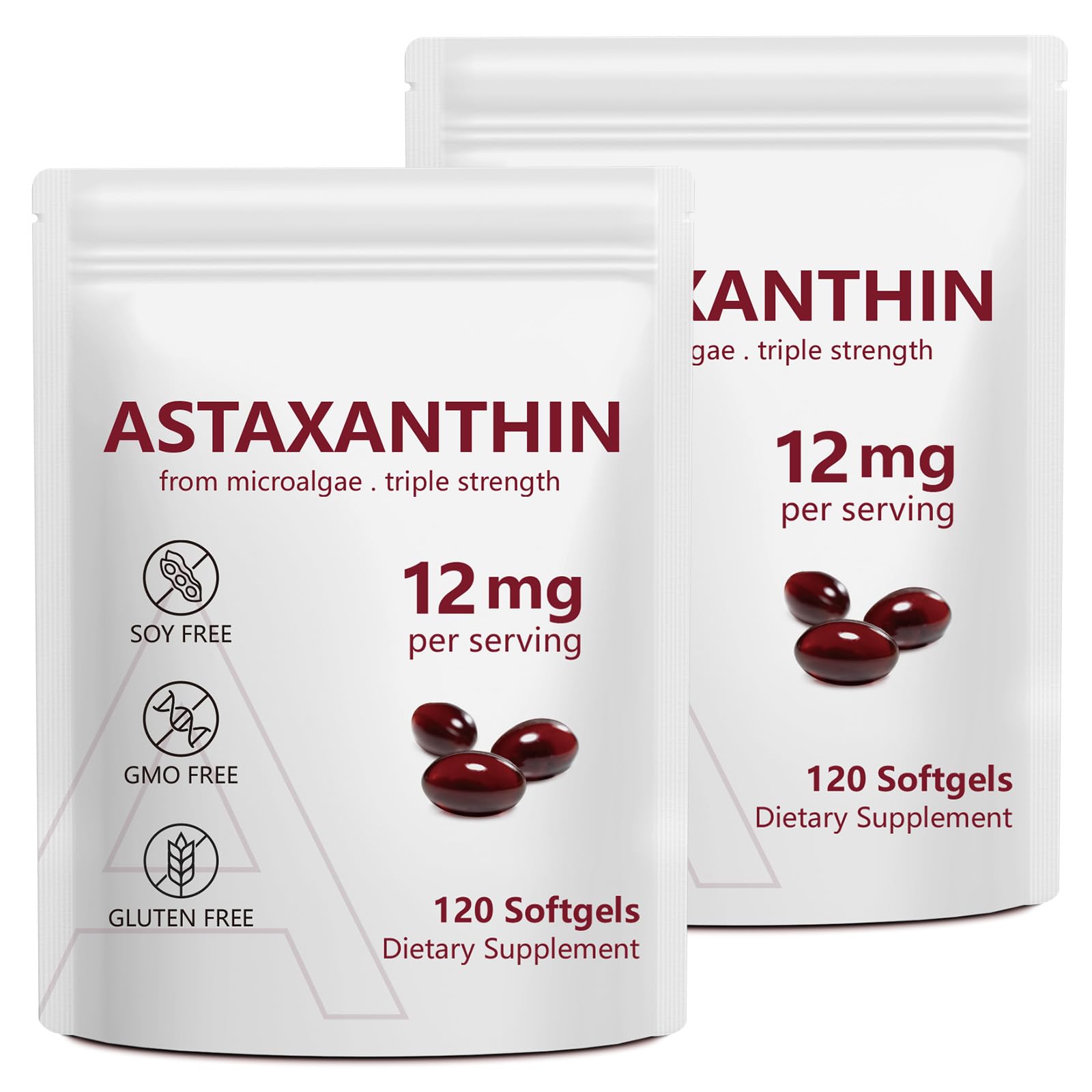 NenMaoKeNu astaxanthin 12mg softgels front view for daily antioxidant support.