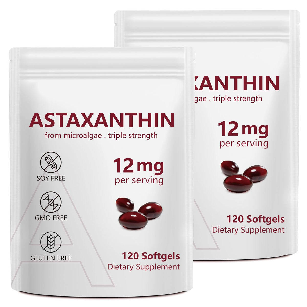 NenMaoKeNu astaxanthin 12mg softgels front view for daily antioxidant support.