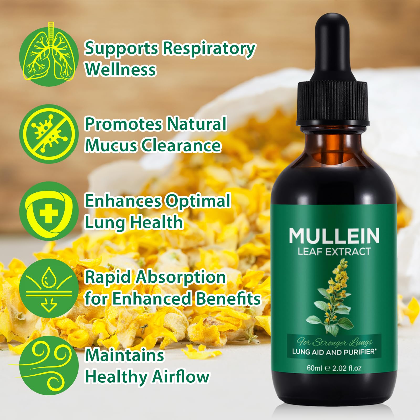 NenMaoKeNu chlorophyll drops bottle highlights plant-based lung cleansing support.