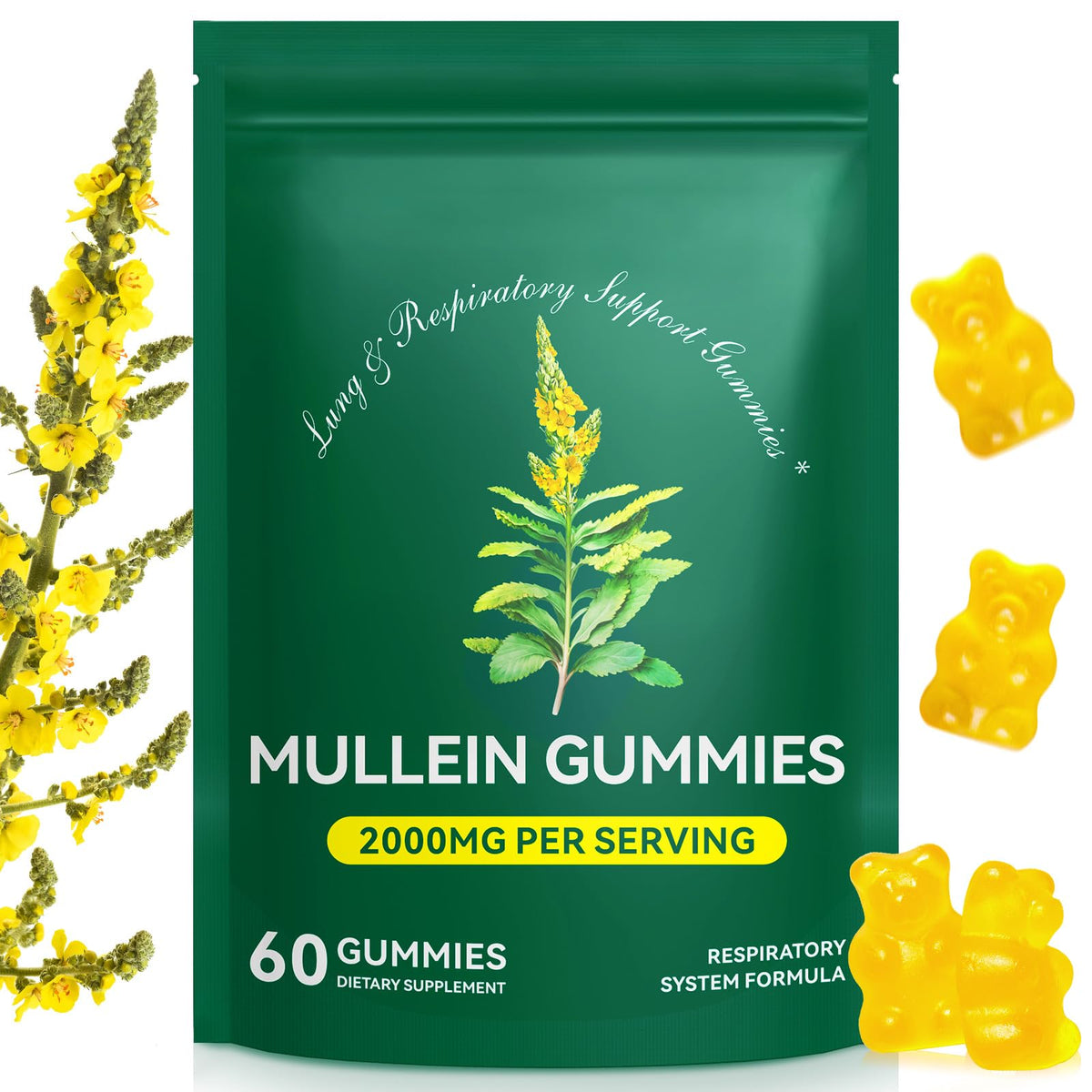 NenMaoKeNu Mullein Gummies lung detox bottle shown for daily respiratory support possibilities.
