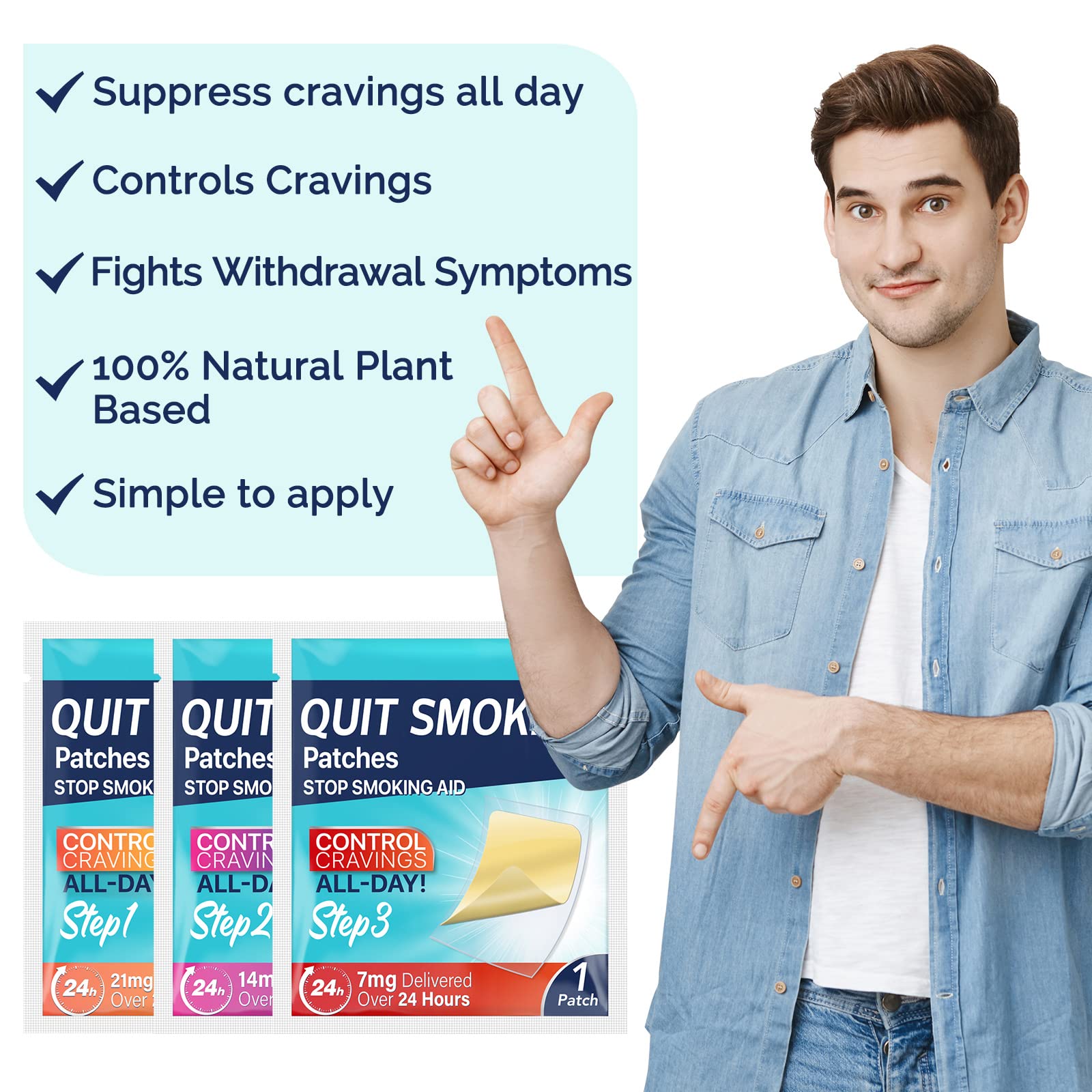 NenMaoKeNu patch close-up on skin showing easy daily application.