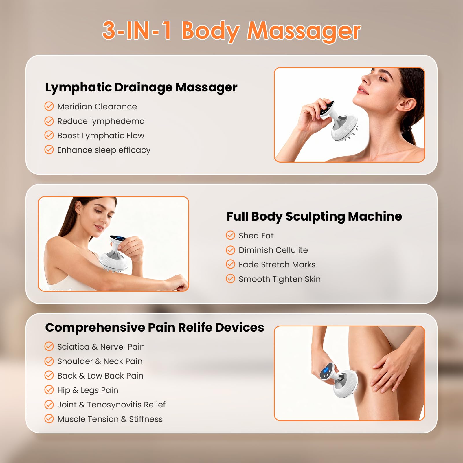 NENRENT anti cellulite massager on leg showing cellulite targeting use