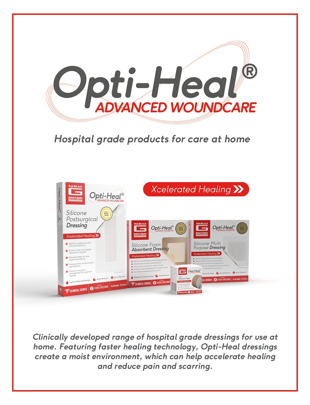 Neo-G Opti-Heal waterproof adhesion maintains wear during showers