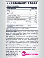 NeoCell biotin and vitamin C imagery highlighting key nutrients for hair and nails.