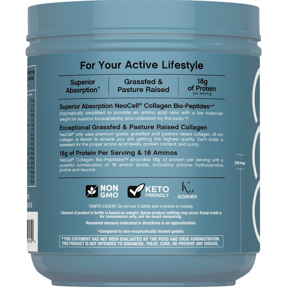 NeoCell Collagen Bio-Peptides being poured into tea, convenient addition to routine.