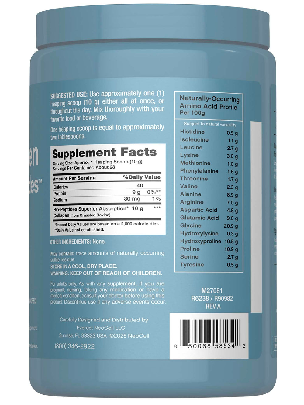 NeoCell Collagen Bio-Peptides powder dissolves easily into tea for a gentle daily ritual.